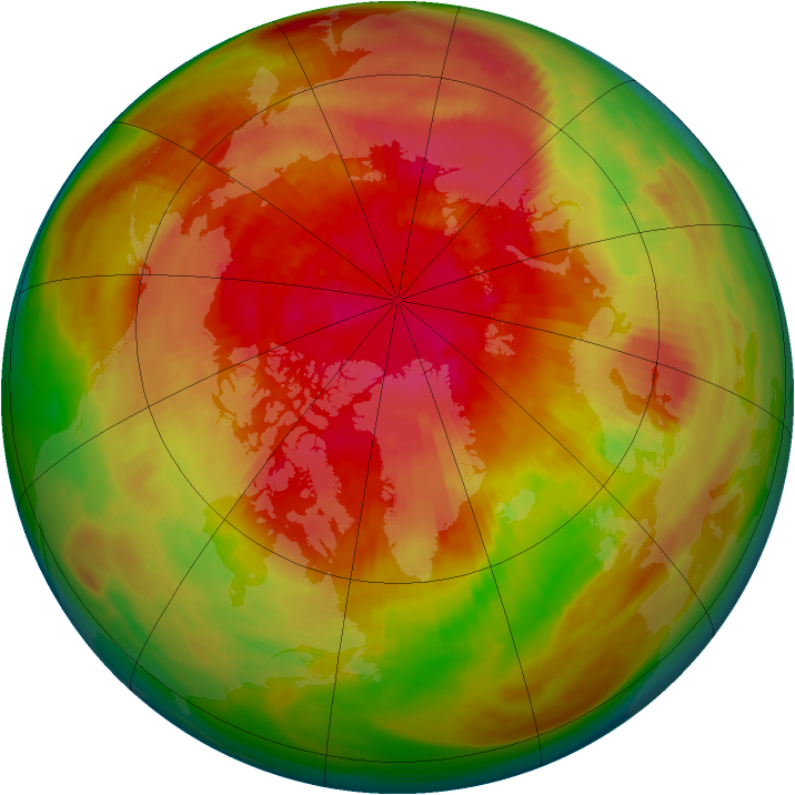 Arctic ozone map for 18 March 1984